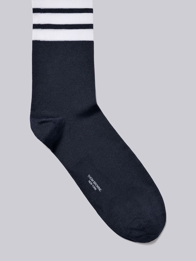 Lightweight Cotton 4-Bar Mid-calf Socks