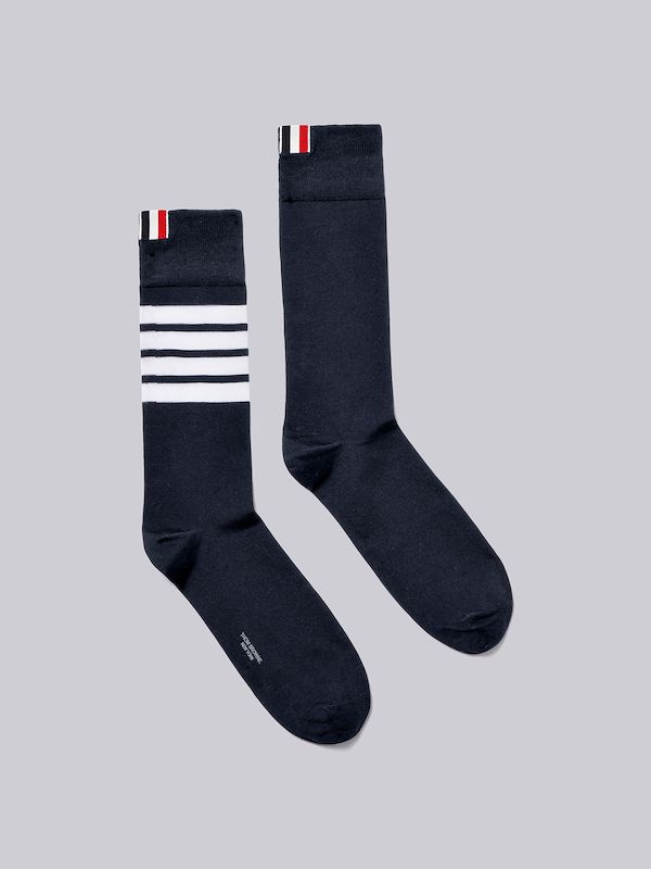 Lightweight Cotton 4-Bar Mid-calf Socks