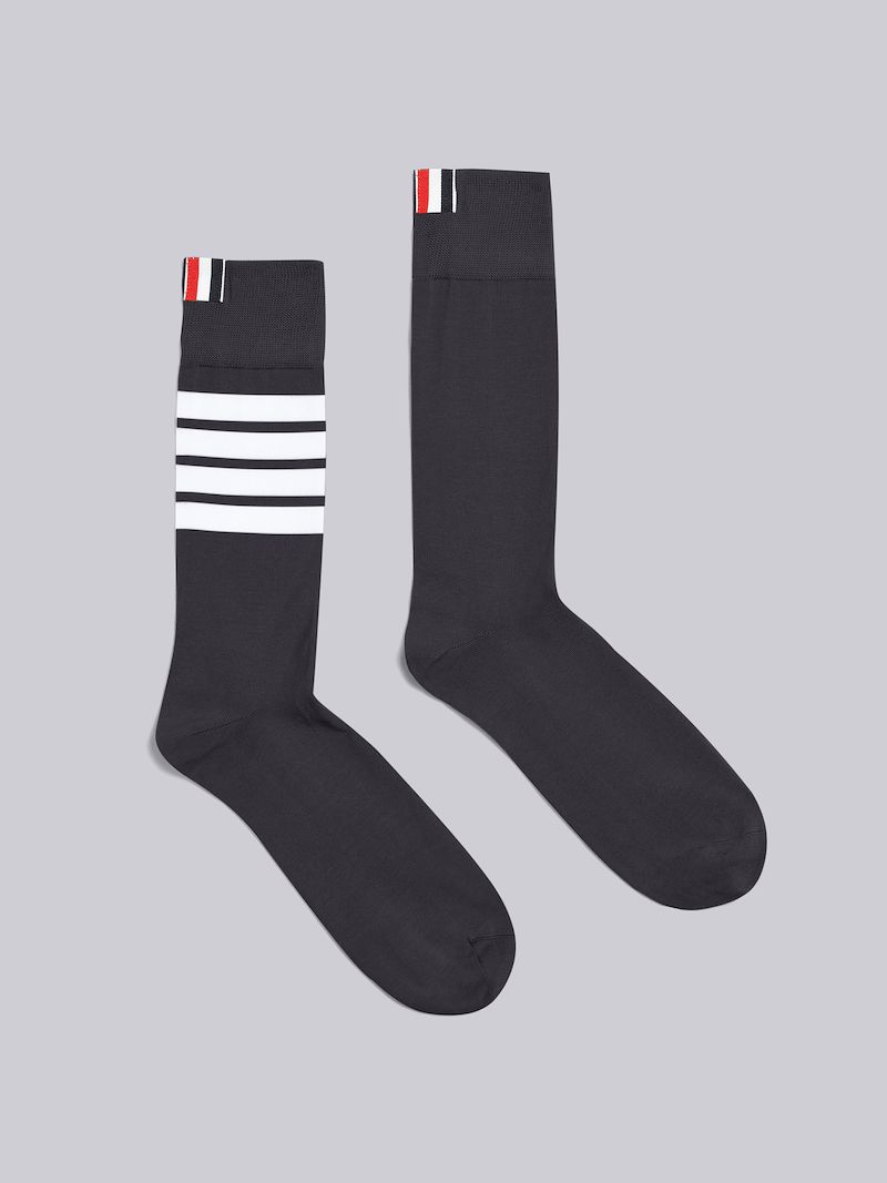 Lightweight Cotton 4-Bar Mid-calf Socks