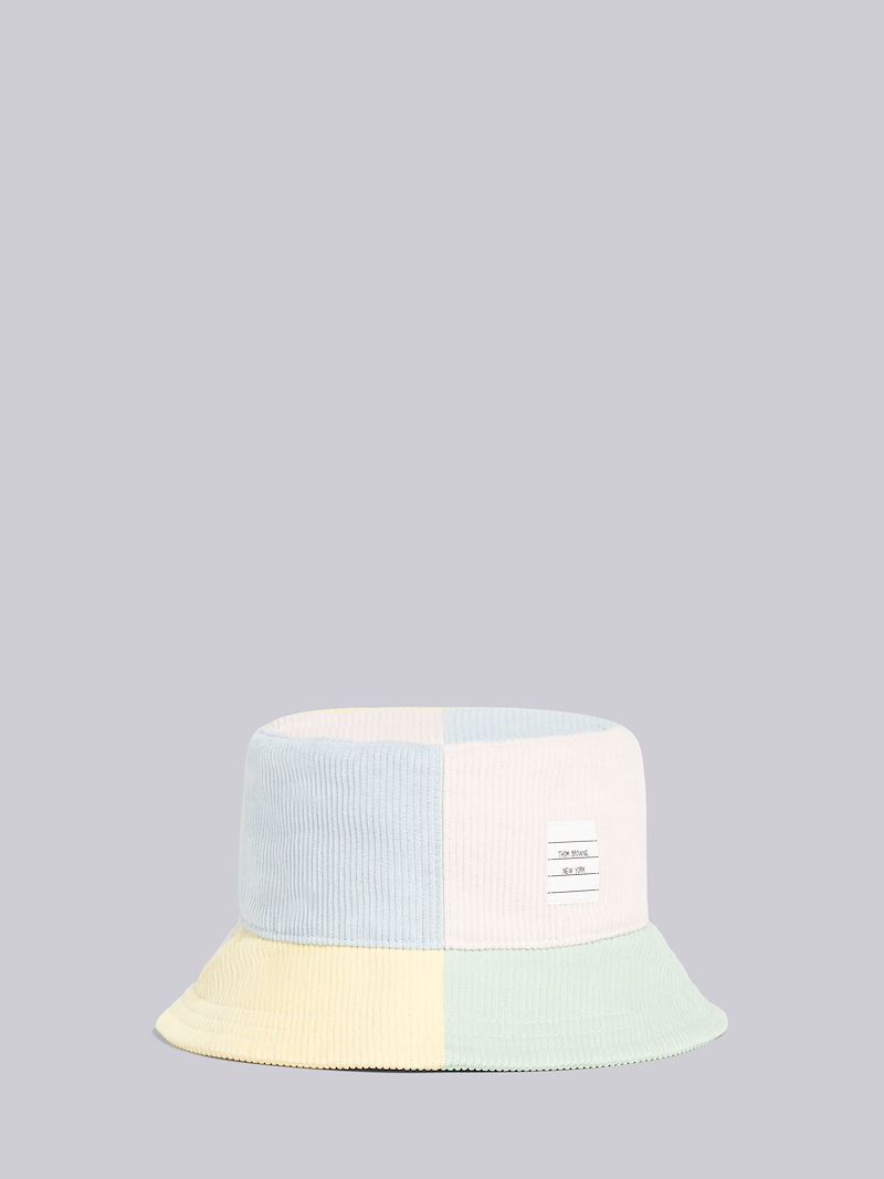 logo patch corduroy bucket hat
