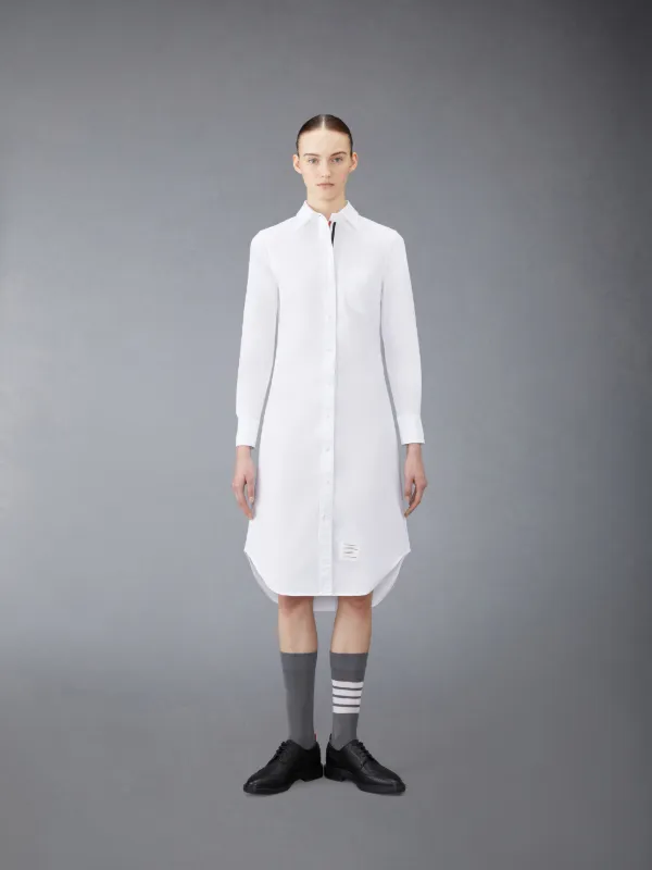 logo-patch cotton shirtdress