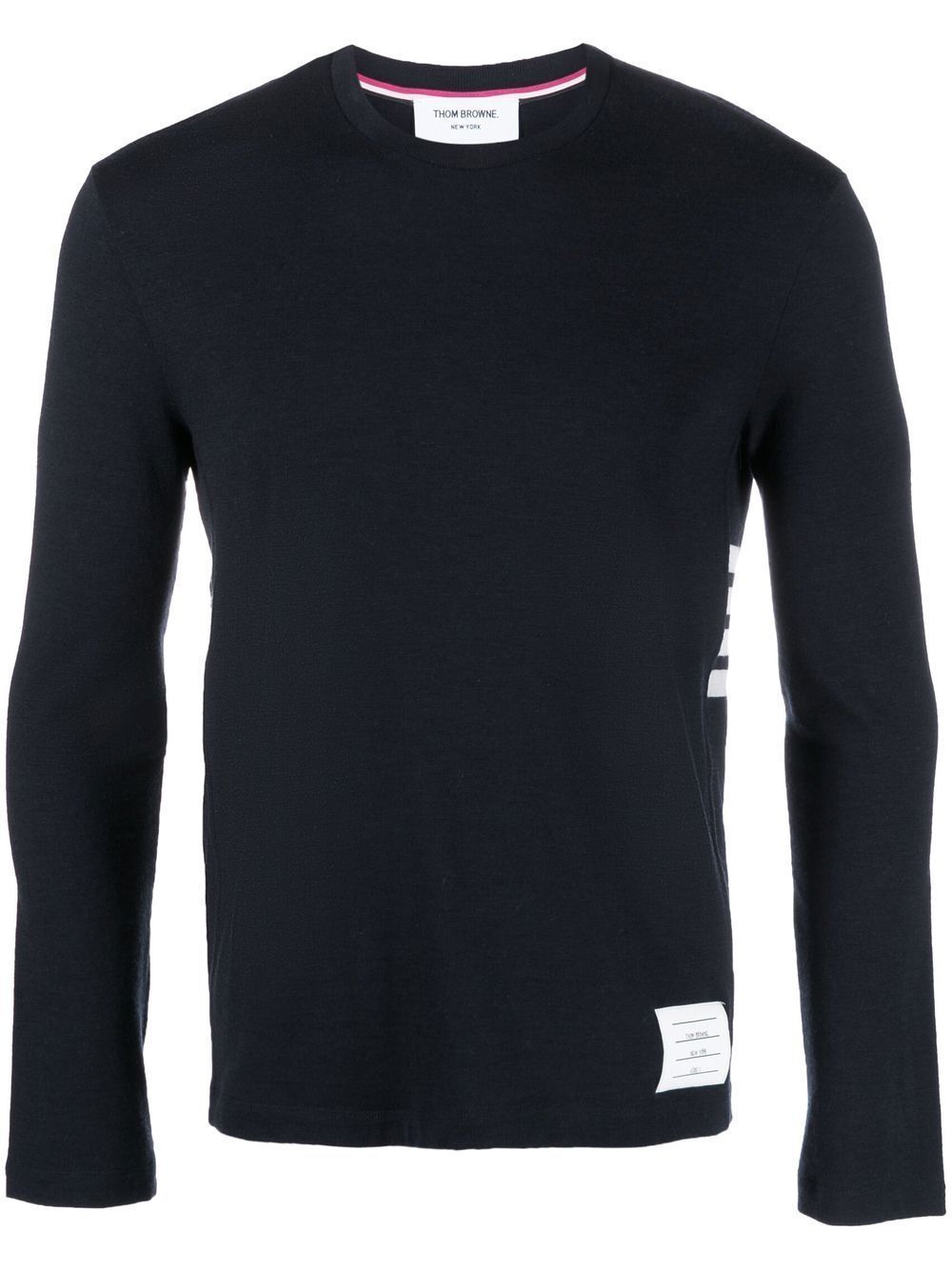 logo-patch long-sleeve wool T-shirt | Thom Browne | Eraldo.com