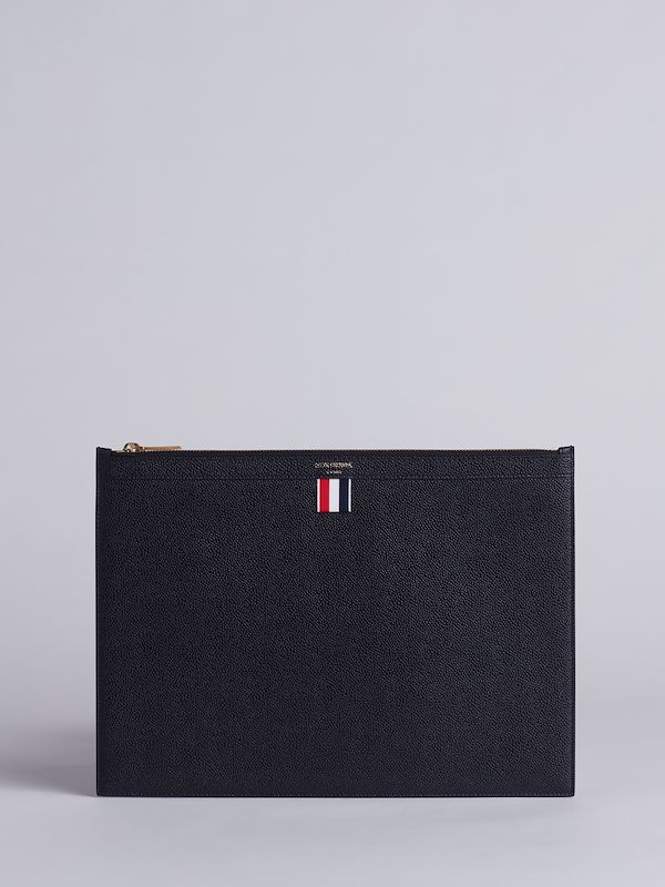 logo-stamp leather document holder