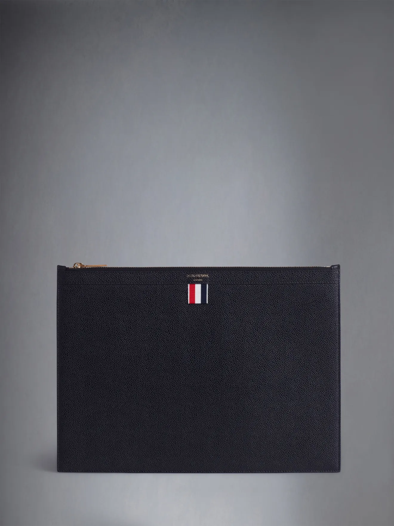 logo-stamp leather document holder | Thom Browne