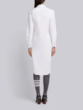Long Sleeve Button Down Knee Length Shirtdress In Oxford