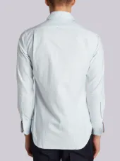 Long Sleeve Button Down With Engineered Red, White And Blue Placket In Blue University Stripe Oxford