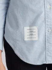 Long Sleeve Shirt Grosgrain Placket In Blue Oxford