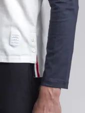 Long Sleeve T-Shirt In Colorblocked Cotton Jersey