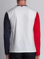 Long Sleeve T-Shirt In Colorblocked Cotton Jersey