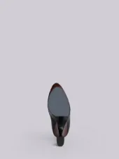 Longwing Bootie Platform Heel With Red, White And Blue Leather Sole In Pebble Lucido Leather