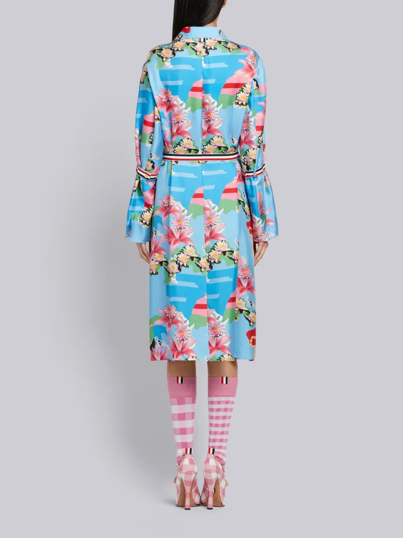 Lounging Floral Silk Slip Dress Thom Browne Official