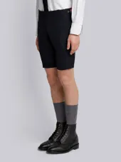 Low Rise Skinny Short With Red, White And Blue Selvedge Back Leg Placement In School Uniform Plain Weave