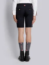 Low Rise Skinny Short With Red, White And Blue Selvedge Back Leg Placement In School Uniform Plain Weave