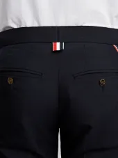 Low Rise Skinny Short With Red, White And Blue Selvedge Back Leg Placement In School Uniform Plain Weave