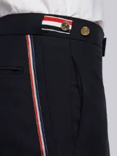 Low Rise Skinny Short With Red, White And Blue Selvedge Back Leg Placement In School Uniform Plain Weave