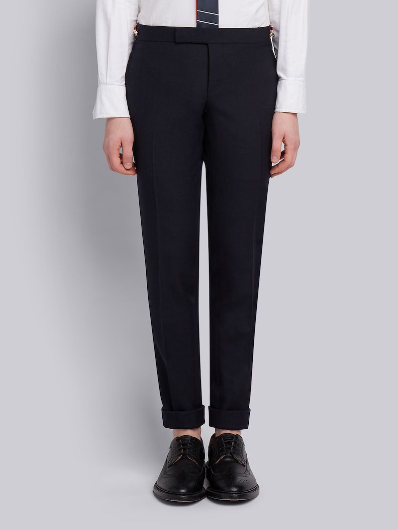 Low Rise Skinny Side Tab Trouser In 2 Ply Fresco | Thom Browne Official