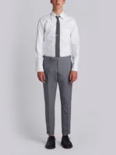 Low Rise Skinny Trouser With Red, White And Blue Selvedge Back Leg Placement In School Uniform Plain Weave