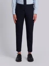 Low Rise Skinny Trouser With Red, White And Blue Selvedge Back Leg Placement In School Uniform Plain Weave