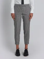 Lowrise Skinny Trouser With Fray In Hopsack Check Wool Suiting