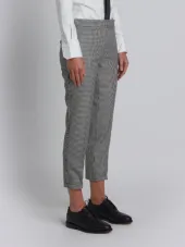 Lowrise Skinny Trouser With Fray In Hopsack Check Wool Suiting