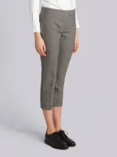 Lowrise Skinny Trousers In Medium Grey 2-Ply Wool Fresco
