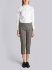 Lowrise Skinny Trousers In Medium Grey 2-Ply Wool Fresco