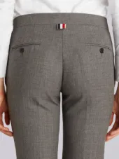 Lowrise Skinny Trousers In Medium Grey 2-Ply Wool Fresco