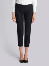 Lowrise Skinny Trousers In Navy 2-Ply Wool Fresco