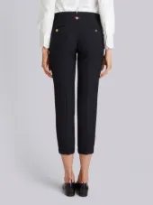 Lowrise Skinny Trousers In Navy 2-Ply Wool Fresco
