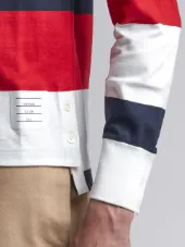 LS Polo In Rugby Stripe W/ Engineered 4-Bar