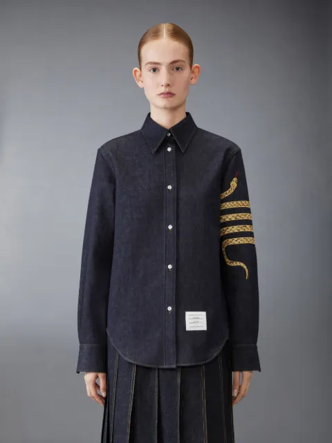 Flower Embroidery Button Down Shirt | Thom Browne