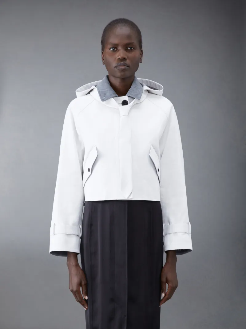 Mackintosh Removable Tie Hood Cropped Car Coat Thom Browne