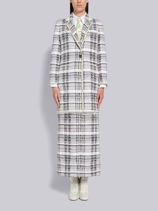 Madras Chenille Tweed Pearl Sack Overcoat