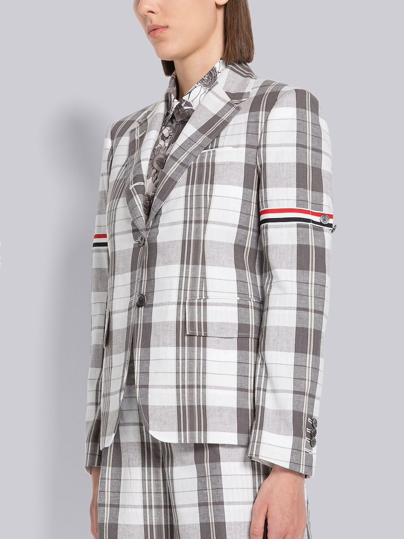 Madras Cotton Armband Back Tab Sport Coat