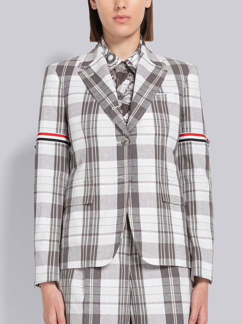 Madras Cotton Armband Back Tab Sport Coat