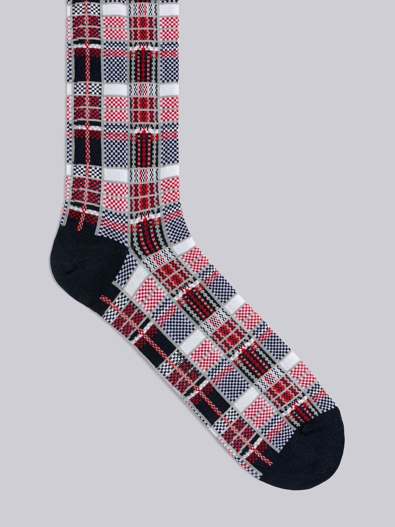 MADRAS COTTON JACQUARD MID CALF SOCKS