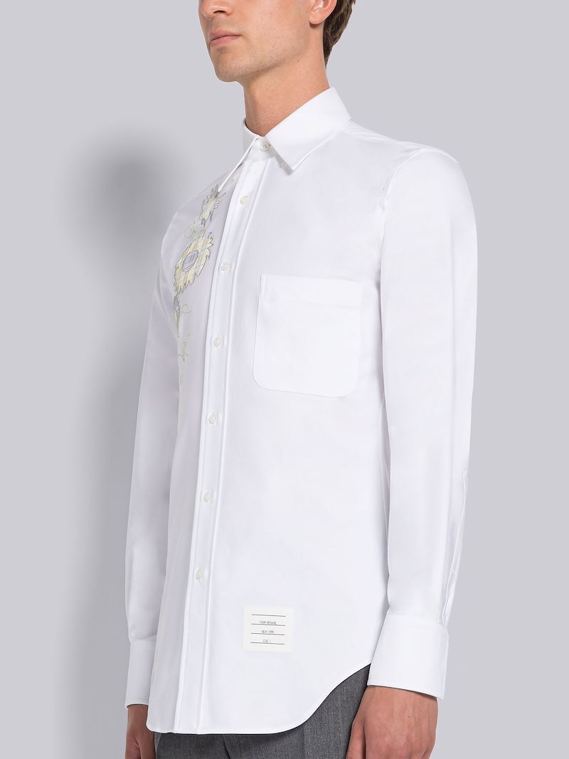 MADRAS FLOWER PATCH APPLIQUE POINT COLLAR SHIRT