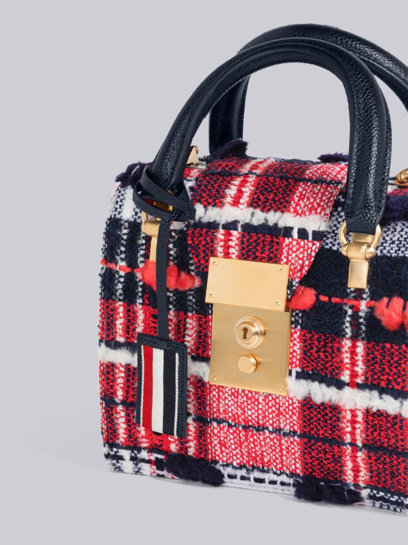 Knitted Checkerboard Bag For Women Canvas Tote Shoulder Bags Retro Weave  Plaid Handbags Female Casual Travel Shopping School Bag