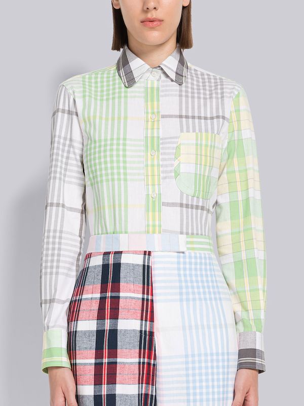 Madras Round Collar Pocket Shirt