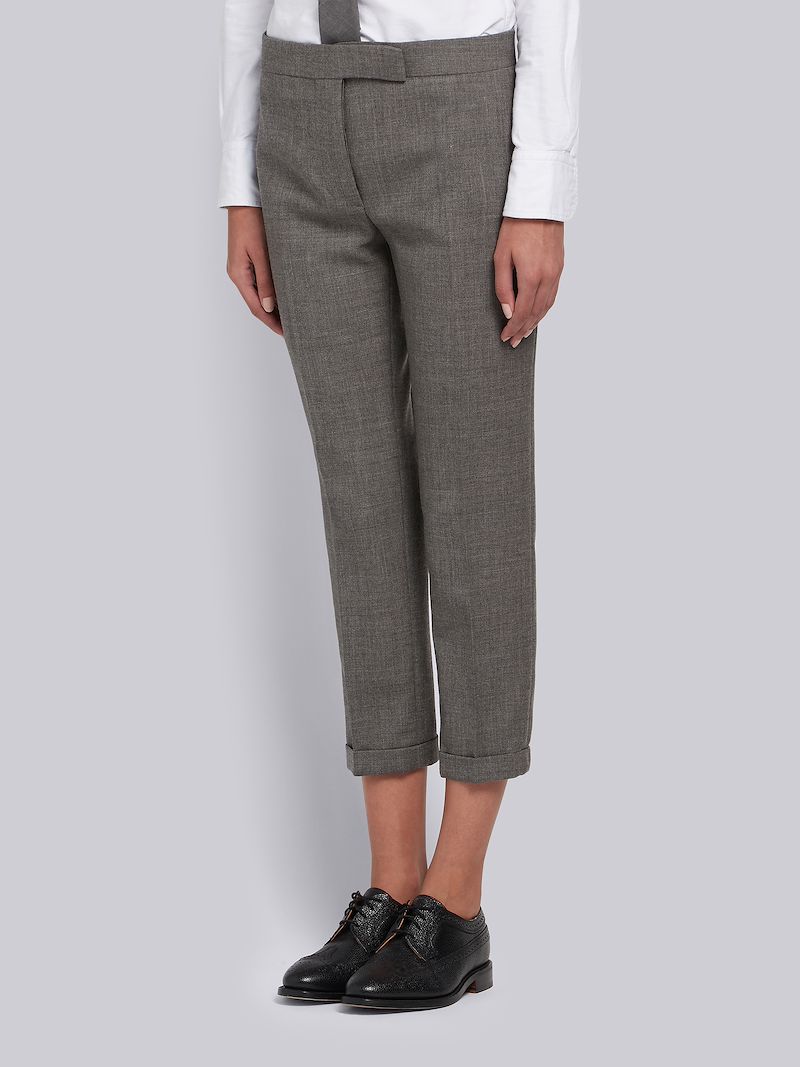 Medium Grey 2-ply Wool Fresco Low-rise Skinny Trouser