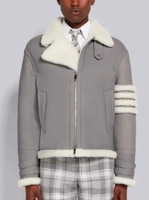 thom browne shearling peacoat