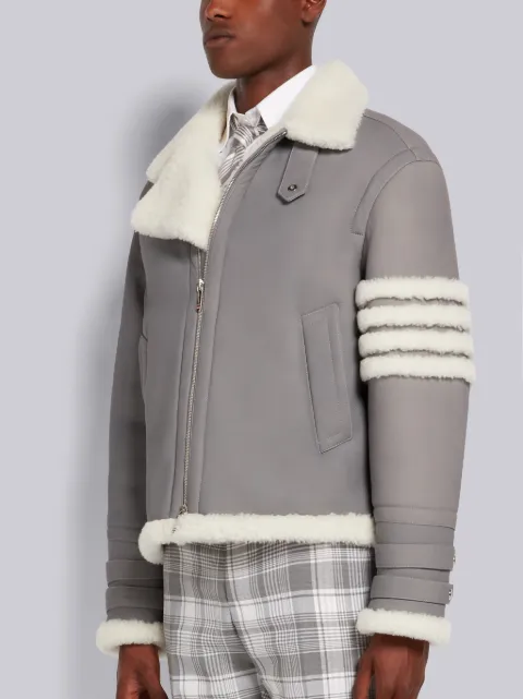 thom browne shearling peacoat