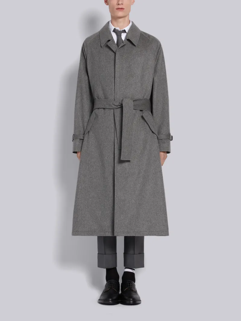 Medium Grey Cashmere Raglan Car Coat