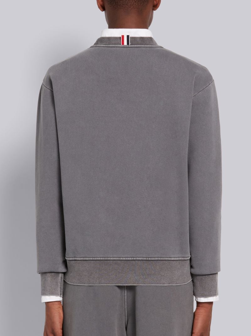 Medium Grey Classic Loopback Garment Dyed Crewneck Sweatshirt