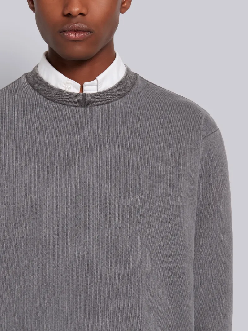 Medium Grey Classic Loopback Garment Dyed Crewneck Sweatshirt