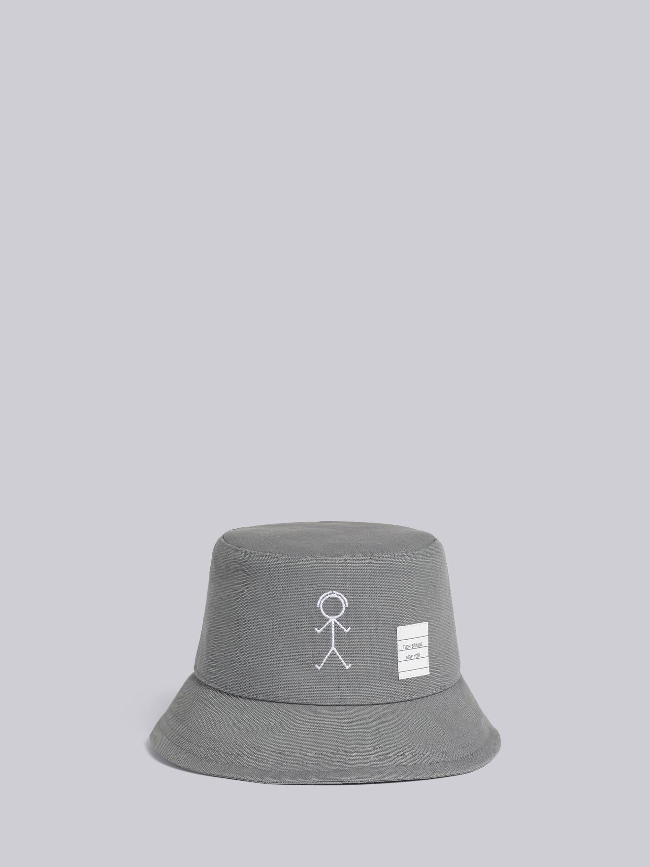 Download Medium Grey Cotton Canvas Mr Thom Icon Embroidery Classic Bucket Hat Thom Browne Official