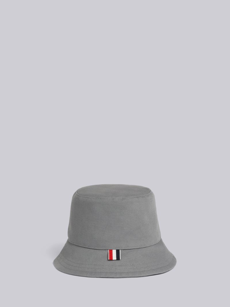 Medium Grey Cotton Canvas Mr. Thom Icon Embroidery Classic Bucket Hat