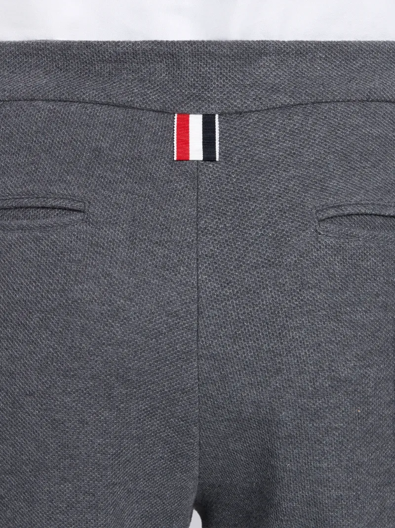 Medium Grey Cotton Double Face Twill Slim Fit Tonal 4-Bar Trouser