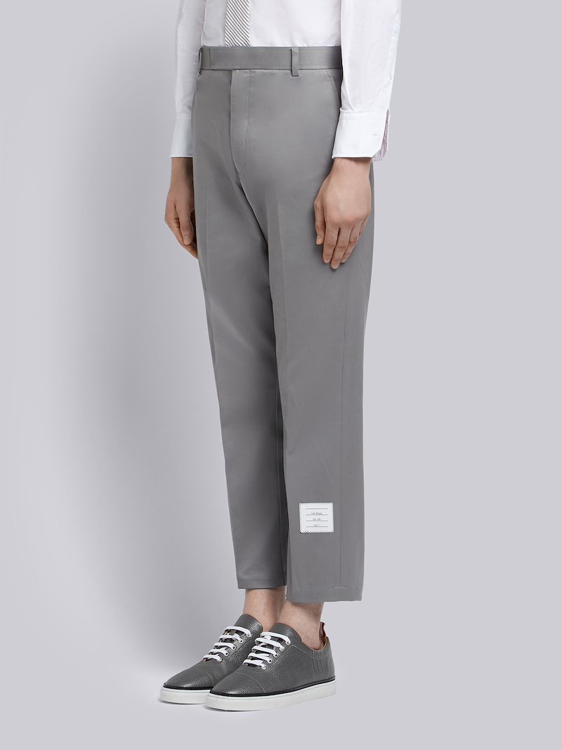 Medium Grey Cotton Twill Unconstructed Chino Trouser