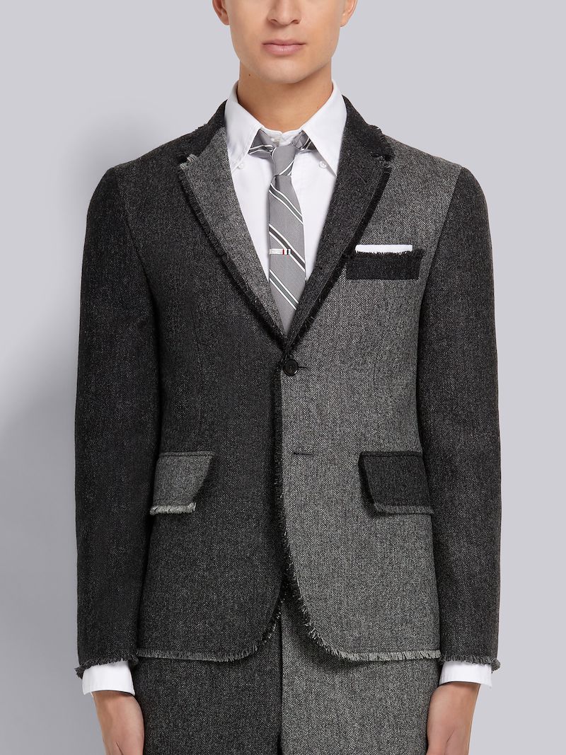 Medium Grey Funmix Donegal Tweed Unconstructed Classic Sport Coat